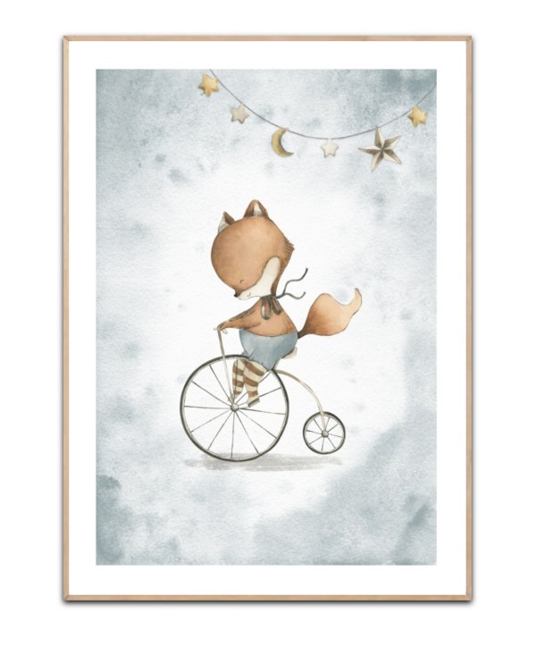 Fox Bicycle, A3 30 x 42 cm plakat