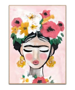 Frida Kahlo Pink - A3 plakat
