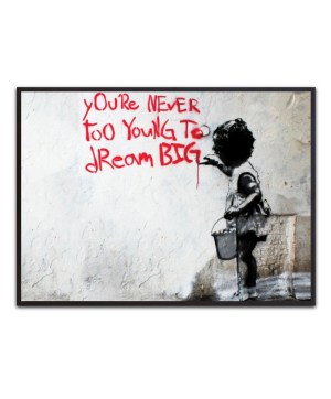 Banksy, You´re never to young... - Canvas Print