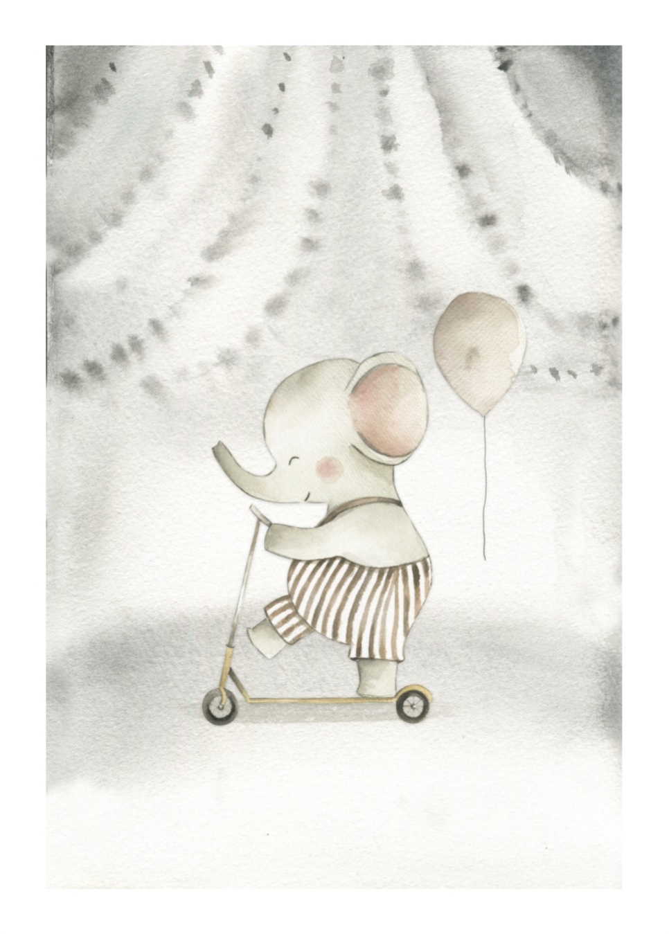 Elephant Scooter, A3 30 x 42 cm plakat - Billede 2