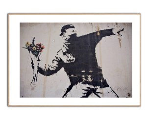 Banksy - Man with flowers, A4 plakat