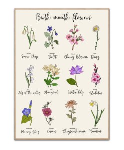 Birth Month Flowers plakat