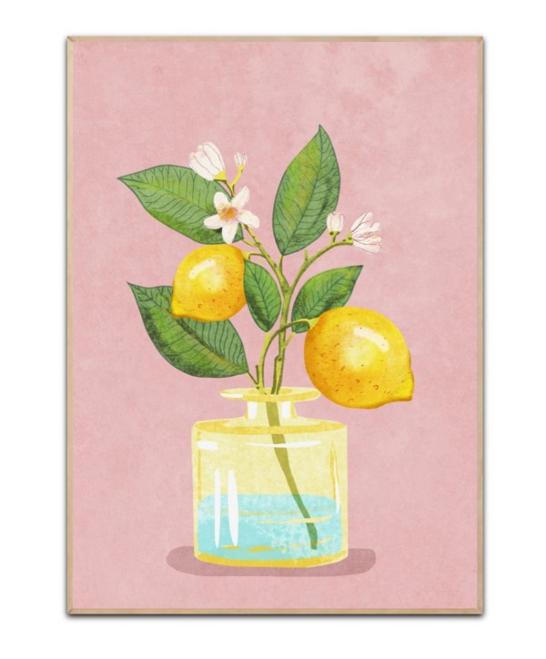 Lemon Bunch In Vase, 50x70 plakat