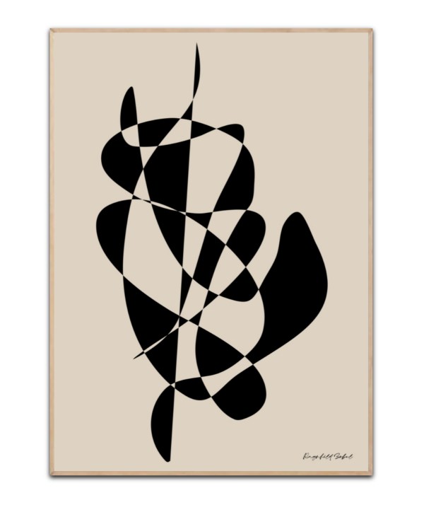 Abstract Black Shapes Artwork, A3 plakat