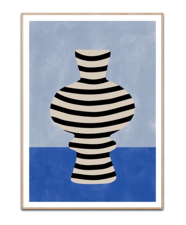 Blue Vase stripes, A3 plakat