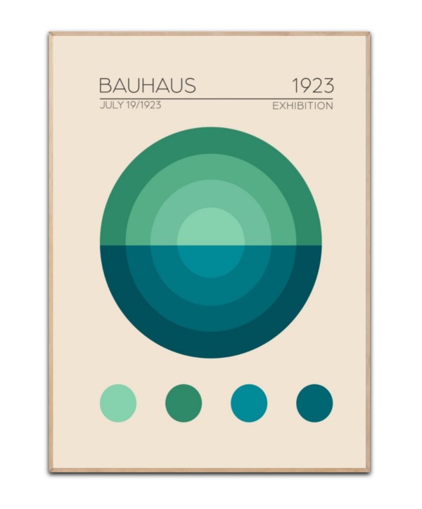 Bauhaus 1923 - Cirkel green blue, 50x70 cm plakat