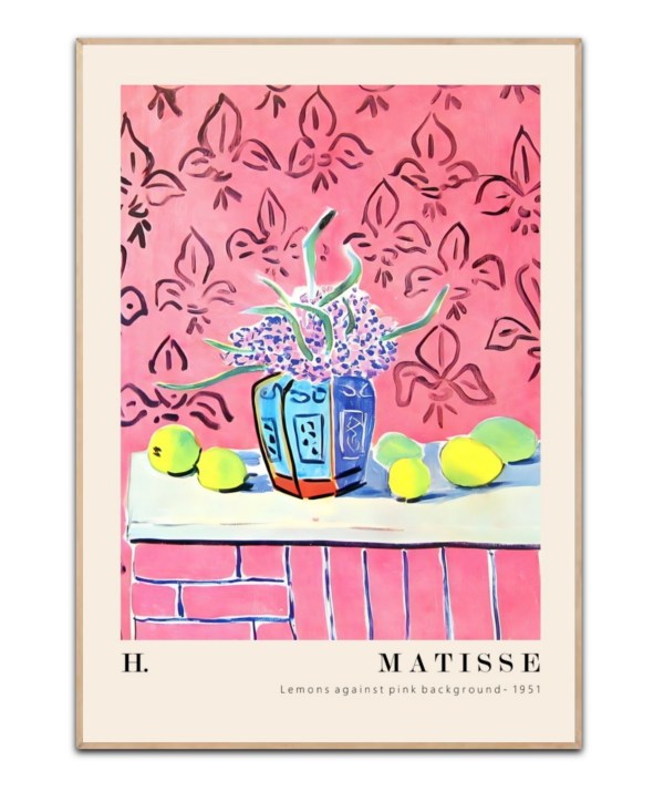 H. Matisse - Lemons against pink background 1951 A3 plakat