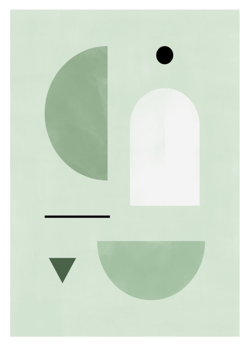 Abstract green no. 1, 50x70 cm plakat - Billede 2