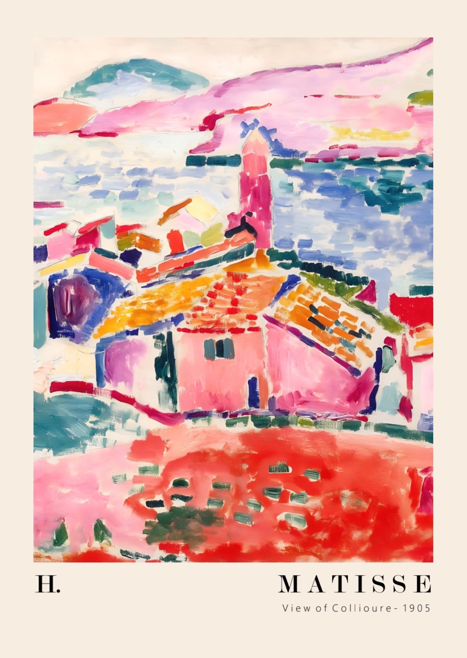 H. Matisse - View of Collioure 1905, A3 plakat - Billede 2