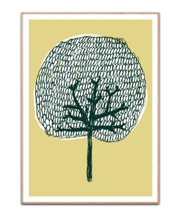 Yellow With Tree, 50x70 cm plakat