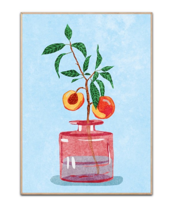 Peach Tree in Vase, A3 plakat