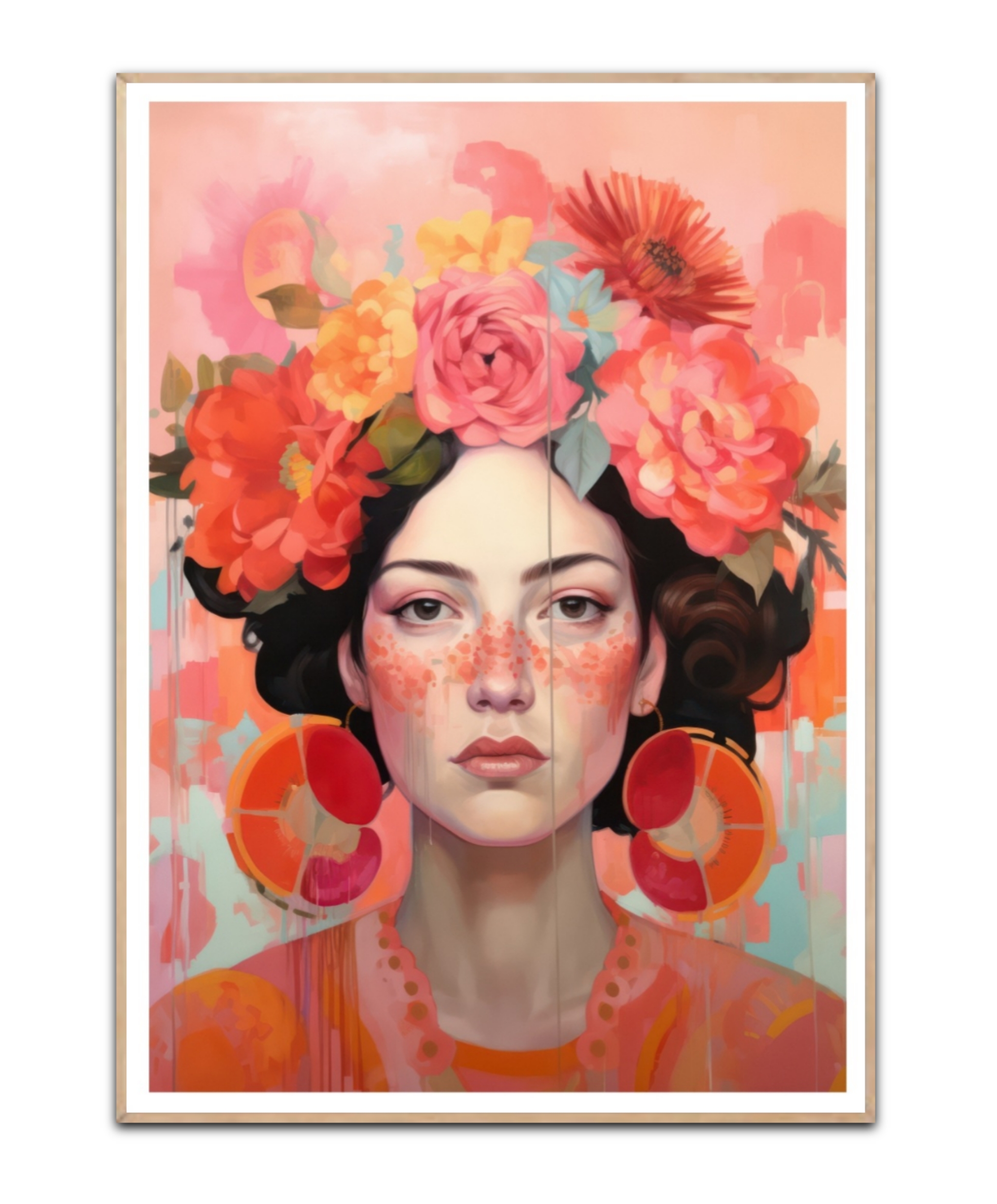 Flowers and orange, A3 plakat