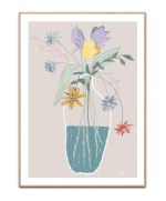 Flowers In vase Grey, 50x70 cm plakat