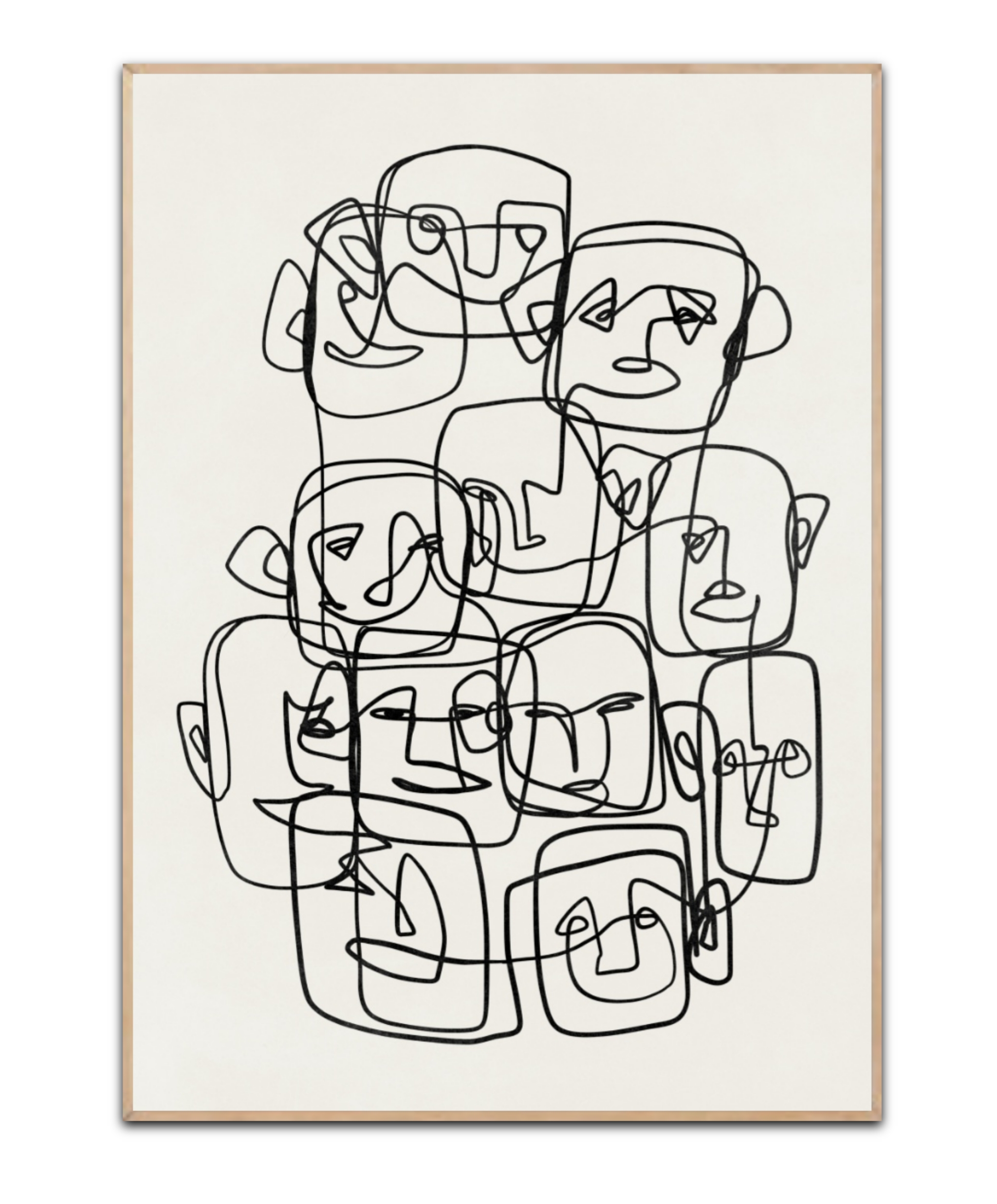 Oneline Faces , A4 plakat