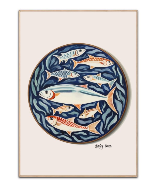 Blue Fishplate - Haley Owan, A4 plakat