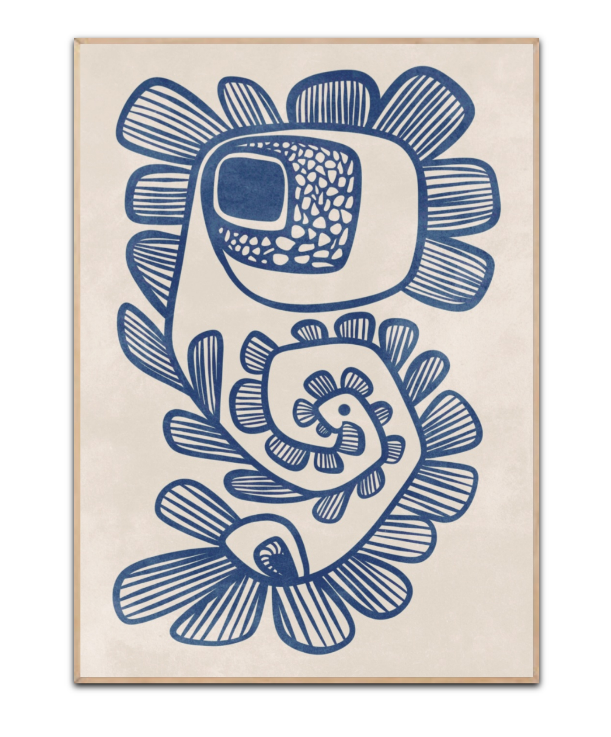 Blue abstract Flower, A4 plakat