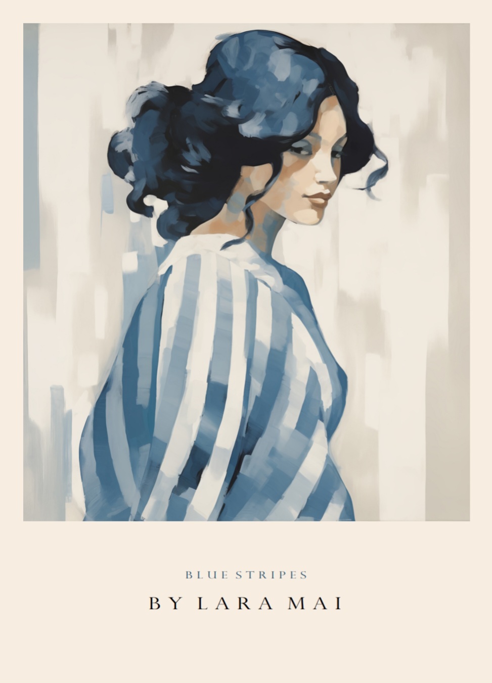 Blue stripes - Lara Mai, 50x70 cm plakat - Billede 2