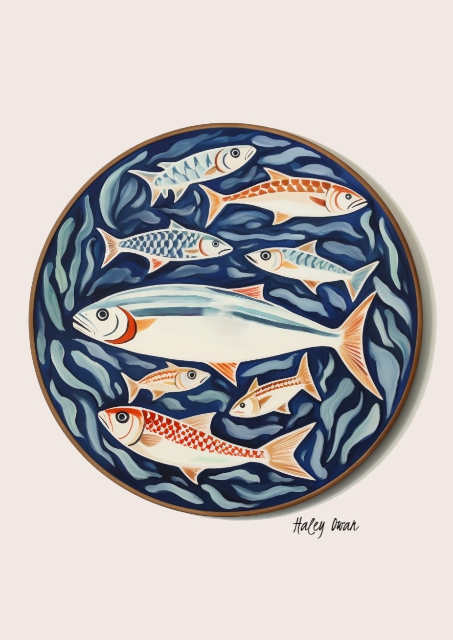 Blue Fishplate - Haley Owan, A4 plakat - Billede 2