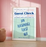 Guest Check Grøn, - Personlig Valgfri tekst