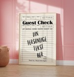 Guest Check sort, - Personlig Valgfri tekst