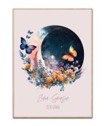 Personlig Måne plakat, - Valgfrit navn & dato