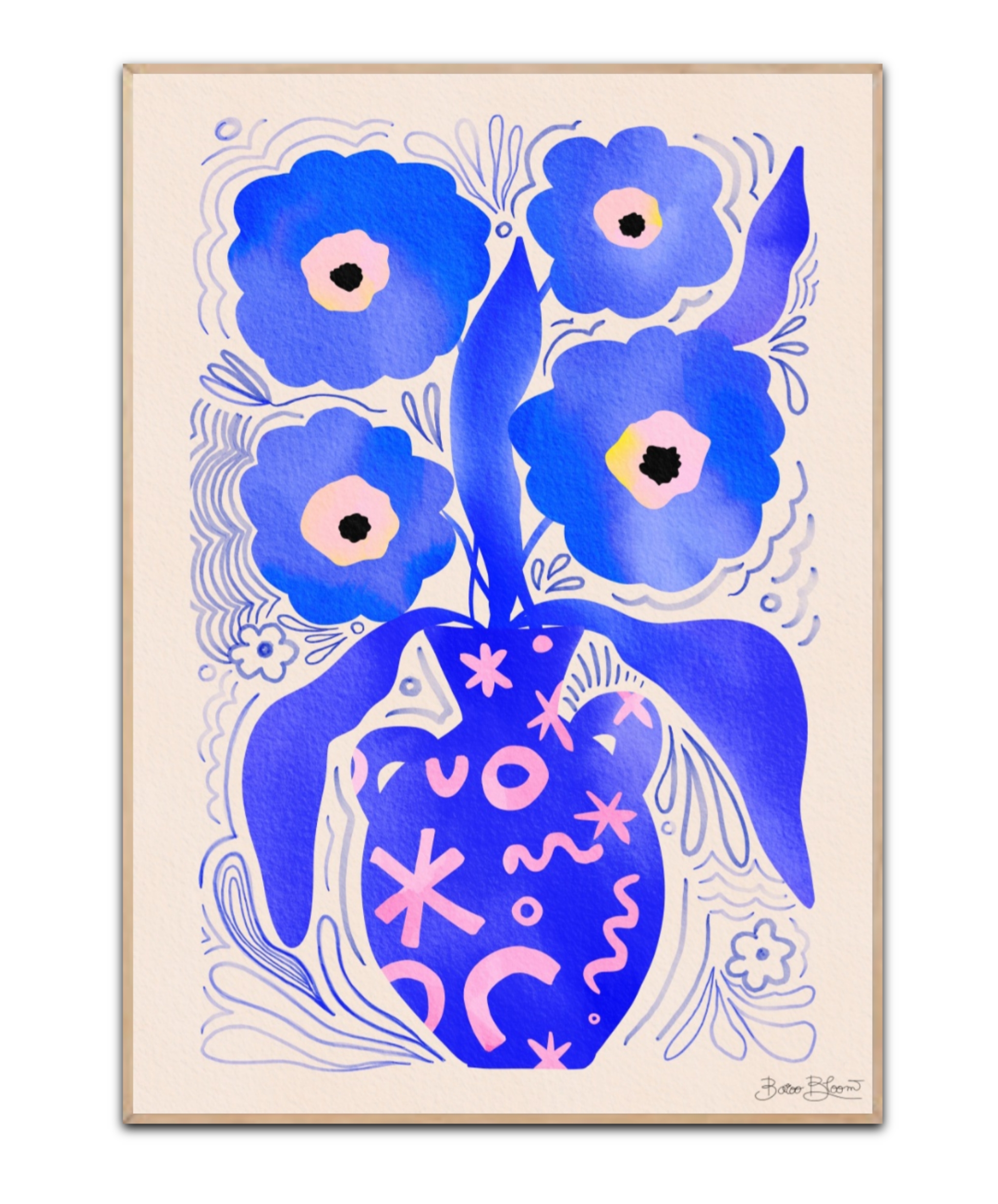 Big blue flower Plakat - Str. A4