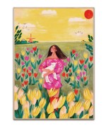 Woman in tulipfield plakat - 50x70 cm