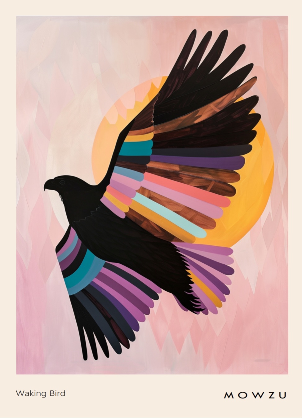Waking bird by Mowzu, 50x70 plakat - Billede 2