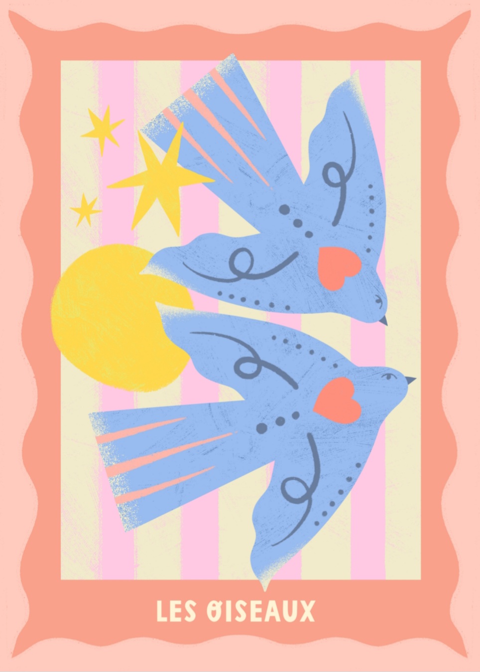 Les Oiseaux, 50x70 plakat - Billede 2