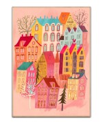 Lovely Pink Village By Uta Krogmann - 50x70 cm