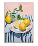Lemons on summertable plakat - 50x70 cm