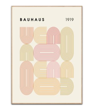 Bauhaus 1919 four colors plakat, 50x70 cm