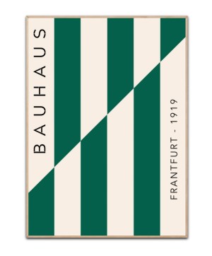 Bauhaus Frantfurt 1919 green stripes plakat, 50x70 cm