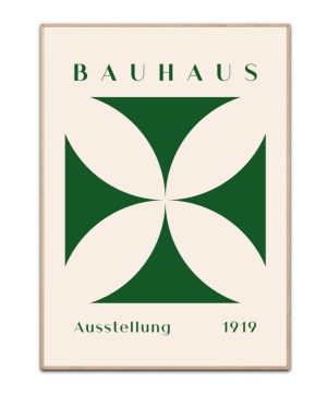 Bauhaus 1919 Green flower plakat, 50x70 cm