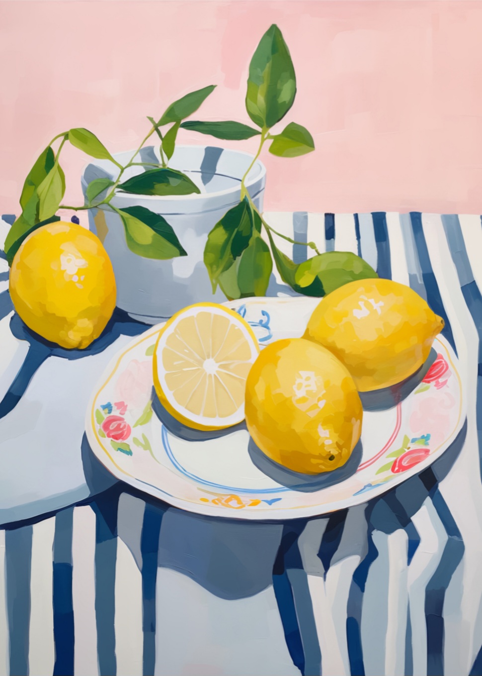 Lemons on summertable plakat - 50x70 cm - Billede 2