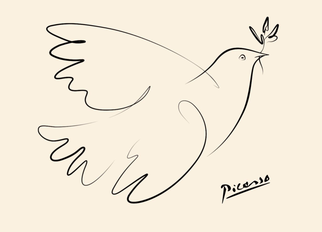 Picasso Peace Dove plakat - 50x70 cm - Billede 2