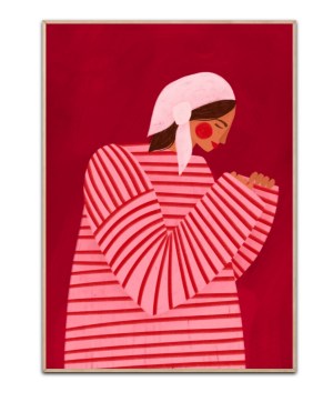 The Woman With the Red Stripes ll plakat by Bea Müller 50x70 cm