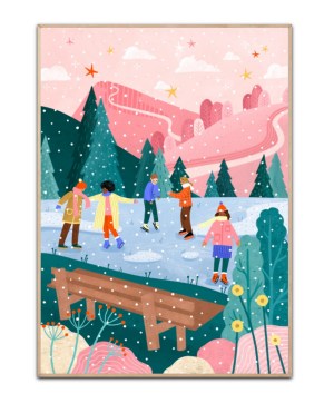 Ice Skating plakat by Bea Müller, 50x70 cm