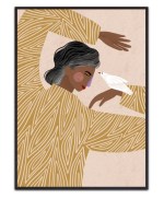 The Woman With the Bird By Bea Müller - Canvas Print