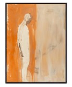 The Man In Orange By Mowzu - Canvas Print