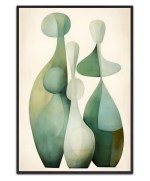 Green Beige Geo 5 By Bilge Paksoylu - Canvas Print