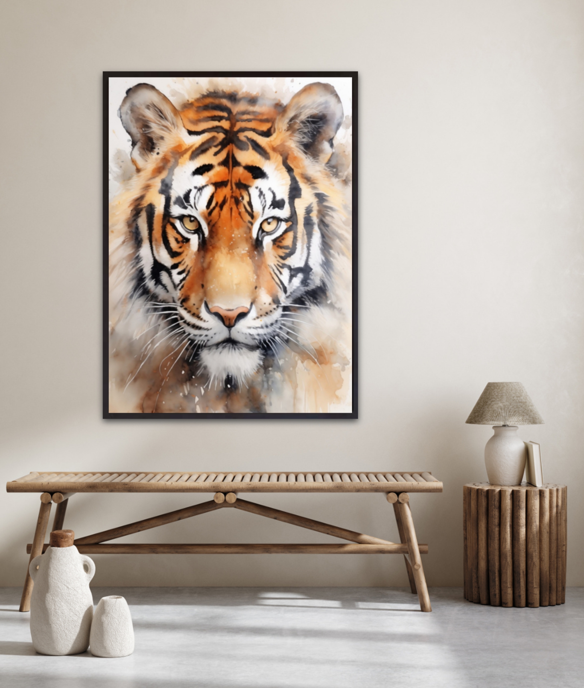 Watercolor Tiger - Canvas Print - Billede 2