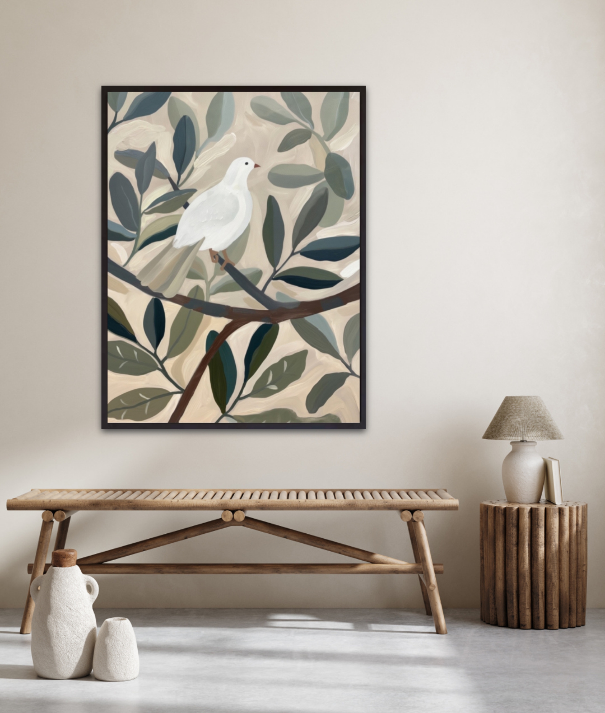 Dove In Tree By Mowzu - Canvas Print - Billede 2