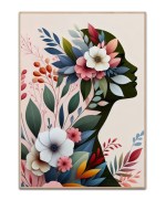 Silhouette and flowers plakat, Str. A3 (30x42 cm)