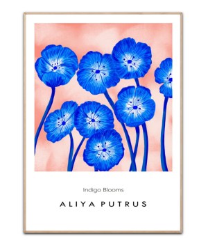 Indigo Blooms by Aliya Putrus 50x70 cm