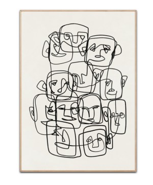 Oneline Faces plakat, 50x70 cm