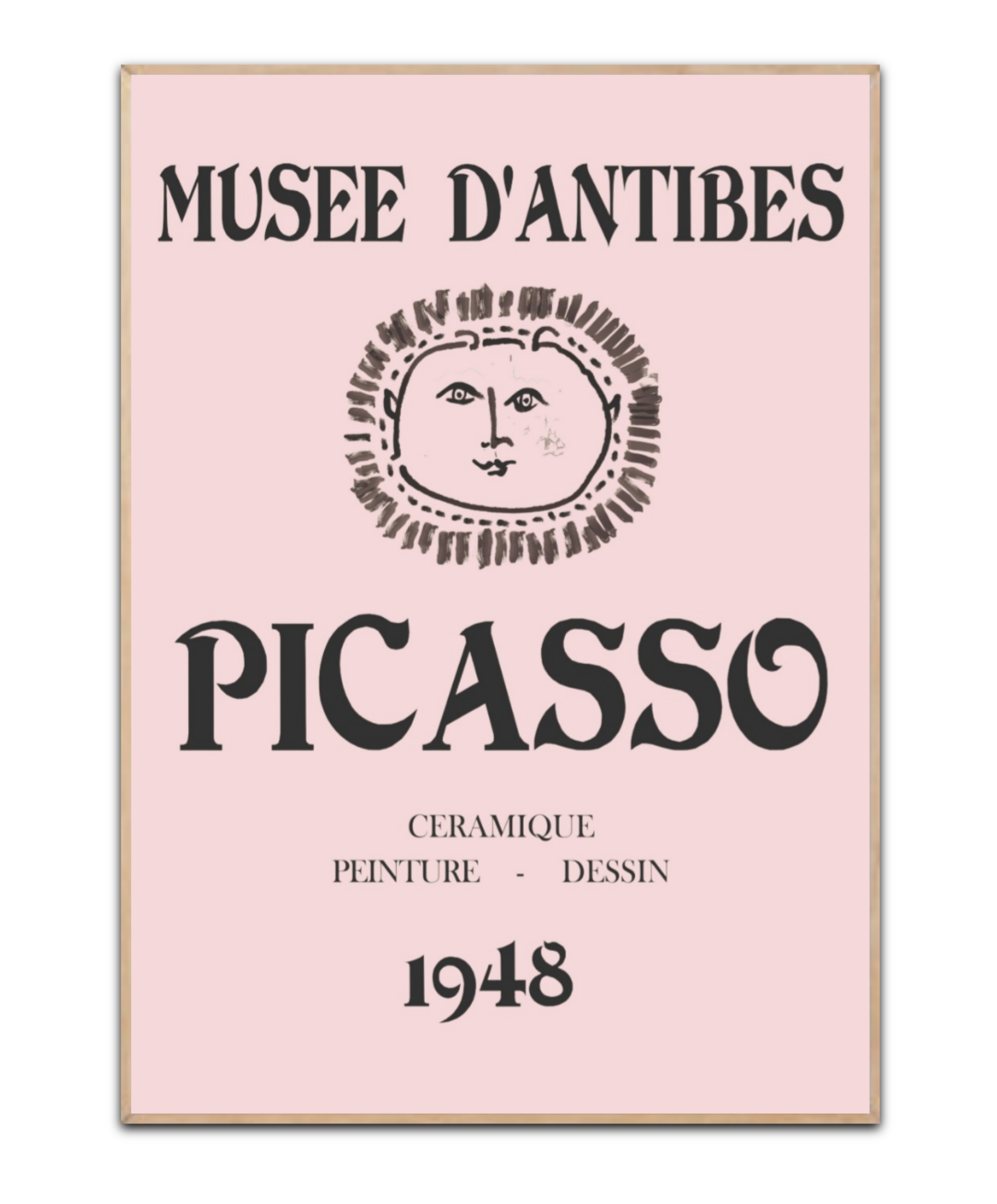 Picasso Musee D´antibes Lyserød plakat, Str. A4