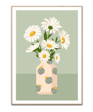 Daisies in vase plakat 50x70 cm