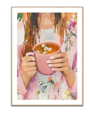 A Cup of flower Tea plakat, Str. 50x70 cm