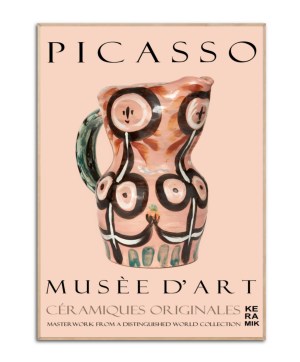 Picasso keramik fersken plakat, Str. 50x70 cm